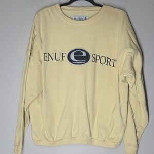 Vintage Enuf Sport Graphic Sweatshirt Spellout Embroidered Logo 80s 90s Small